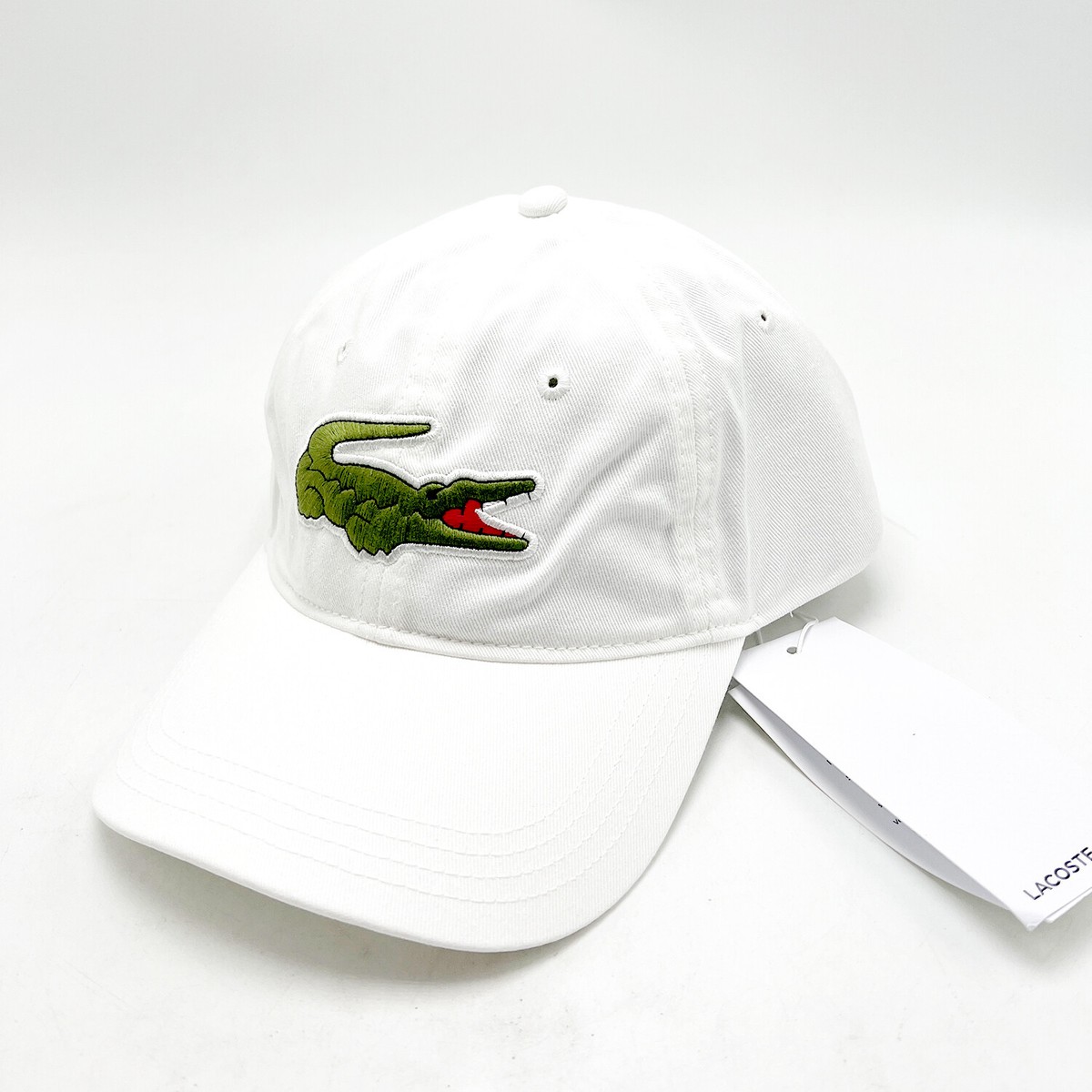 MEN Lacoste CONTRAST STRAP AND OVERSIZED CROCODILE COTTON CAP