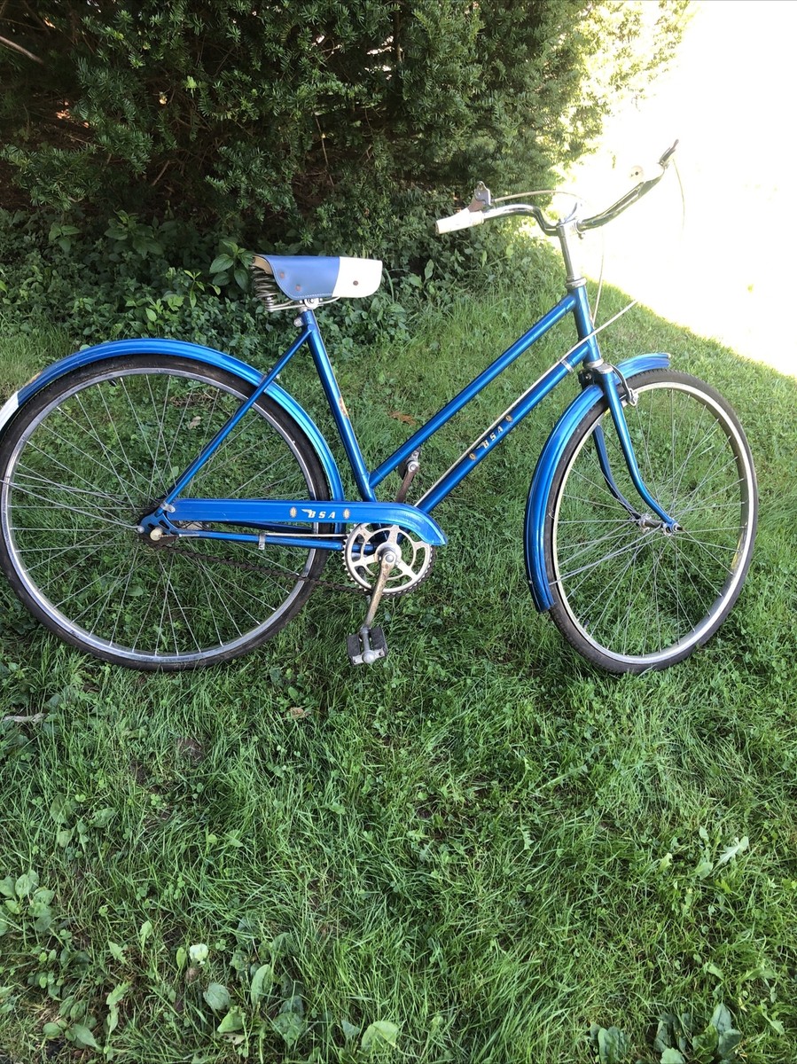 Vintage BSA bicycle complete blue and white | eBay