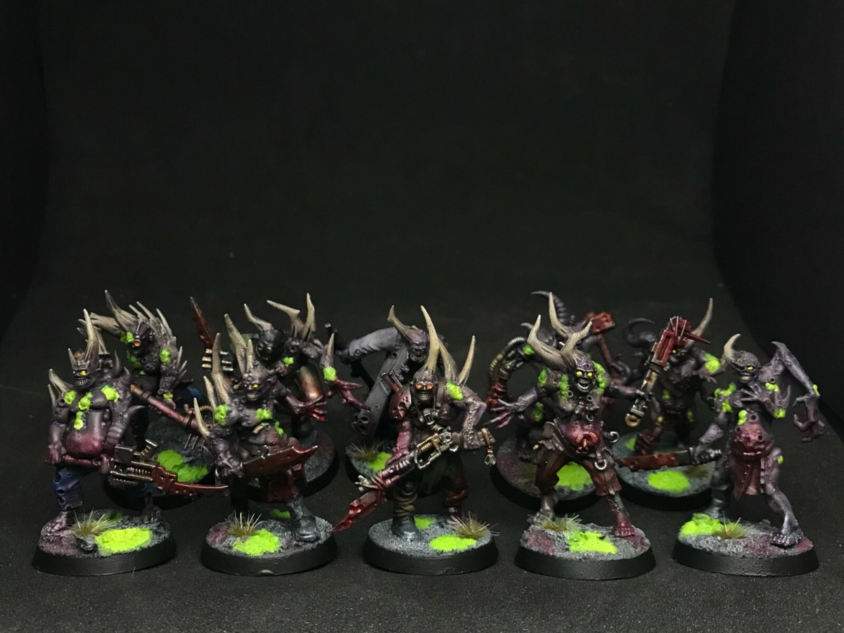 Poxwalkers painted Warhammer 40k Death Guard Daemons Of Nurgle
