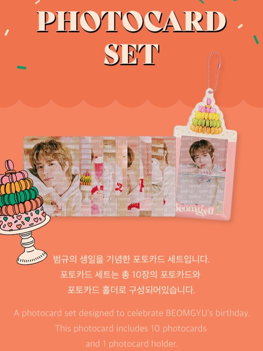 TXT Beomgyu's birthday Bake Shop Photocard and Holder Set | eBay