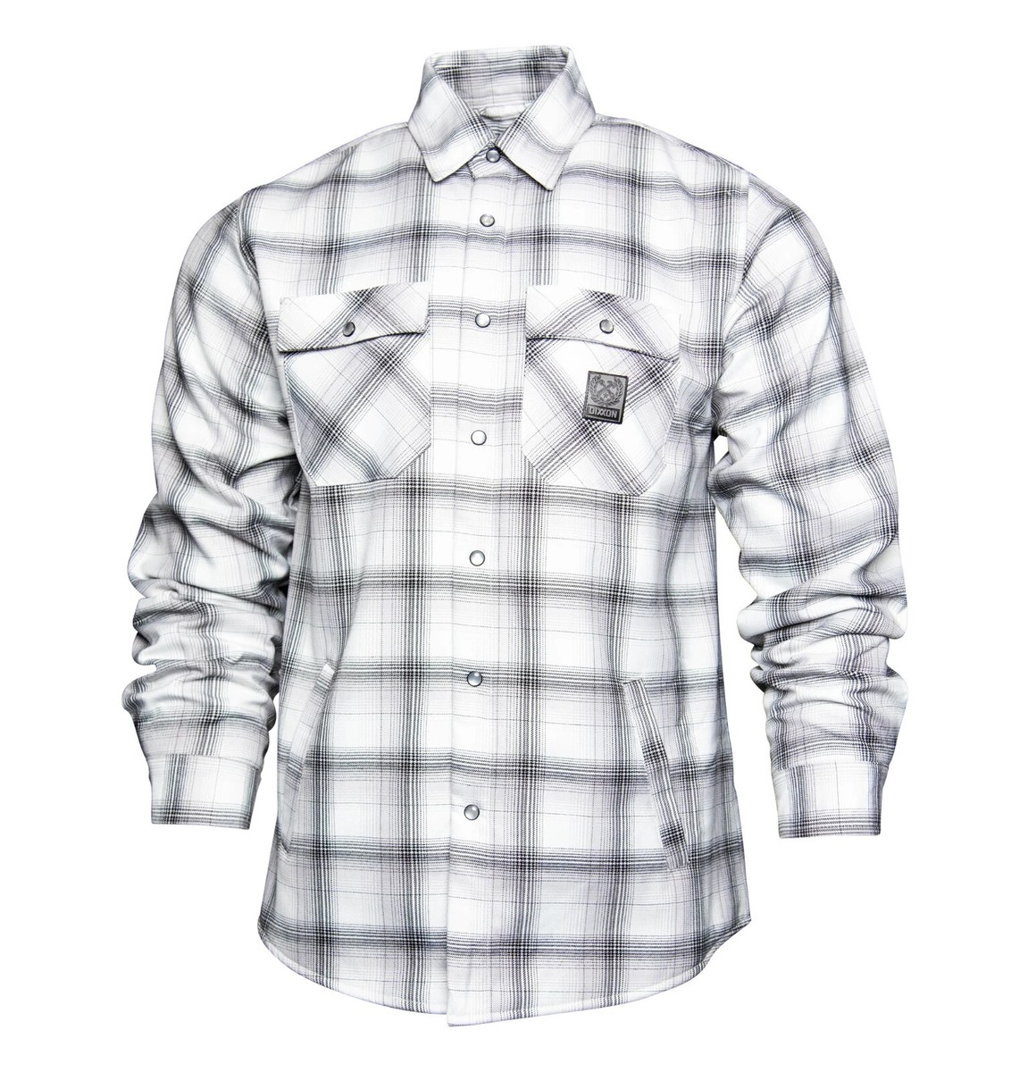 NWT Dixxon Aspen White & Gray Plaid Pearl Snap Sherpa Lined