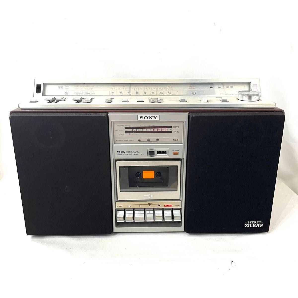 SONY CFS-V8 Luxury Stereo Radio Cassette ZILBA'P Black ZILBAP Good