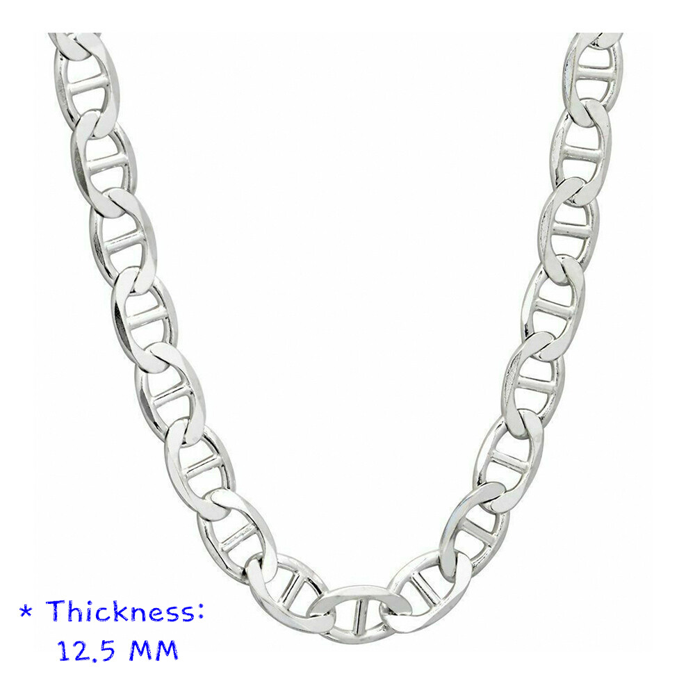 14k Silver Plated Unisex Gucci Shape Marina link Chain Necklace