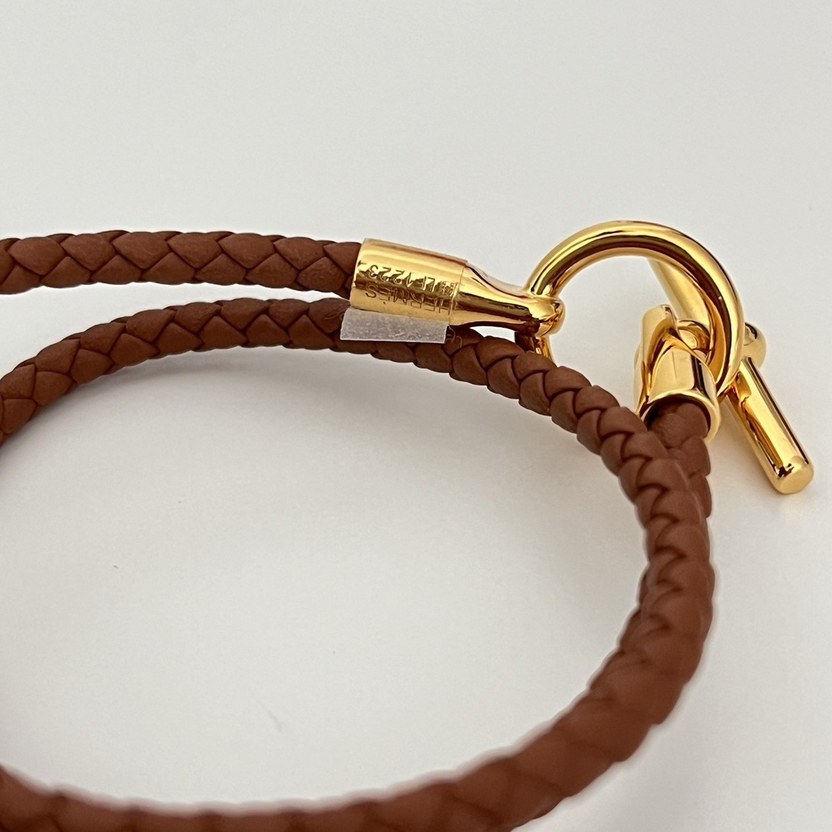 Genuine Hermes Glenan Double Tour Leather Wrap Braided Bracelet
