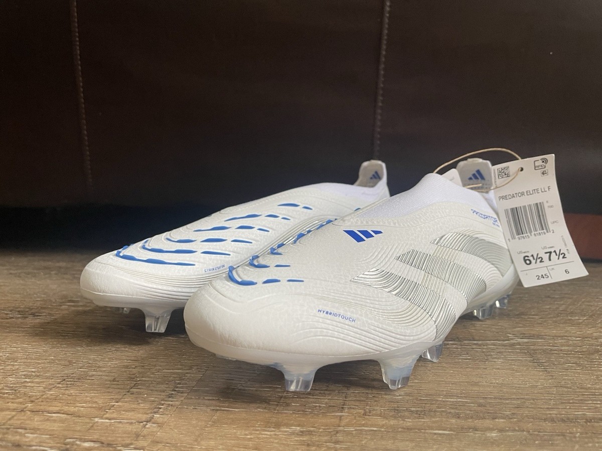 Adidas Predator Elite FG Laceless Soccer Cleats White Silver Men's