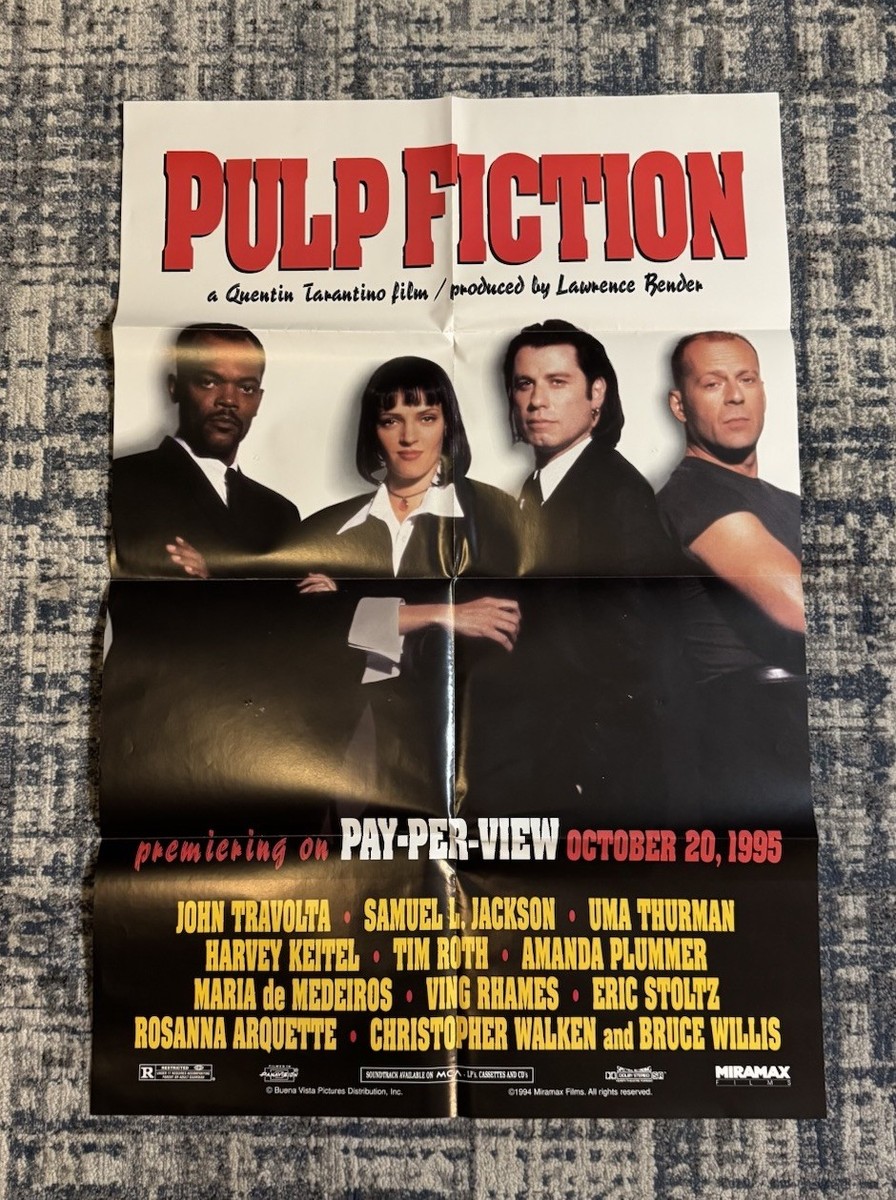 Vintage 1994 Pulp Fiction Movie Promo Poster 24x36in Quentin