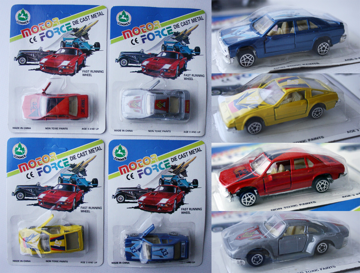 4X VINTAGE 80'S SUMMER MOTOR FORCE DIE CAST NISSAN 300ZX PORSCHE