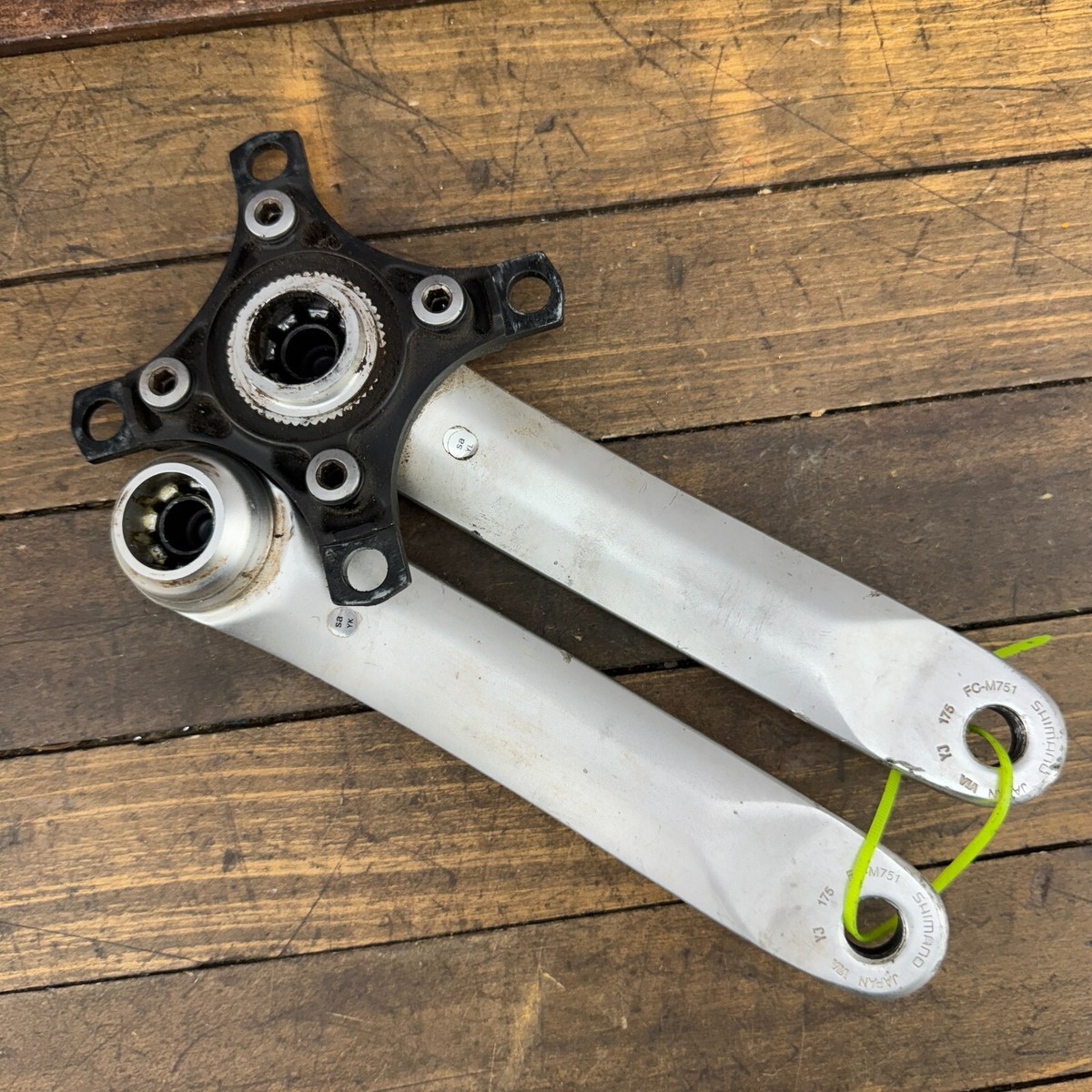 Vintage Shimano Deore XT FC-M751 Crank Set OCTALINK 175 mm 4 Bolt