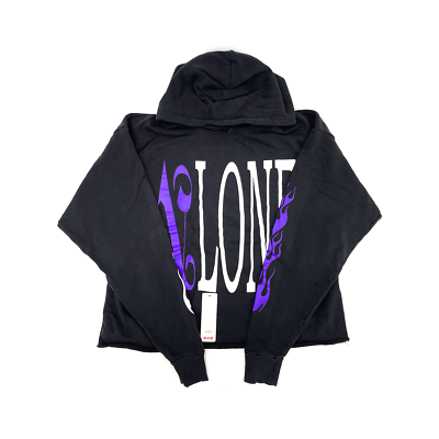 VLONE x Palm Angels Hoodie Black Purple (VLOW082) 2018 Men's Size
