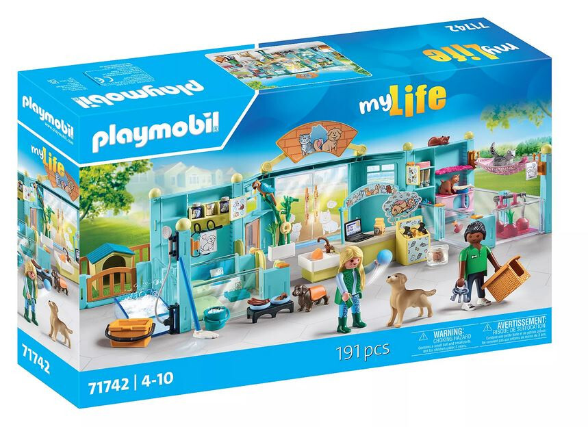 Playmobil My Life Set 71742 Animal Pet Hotel with Parrot, Dog and