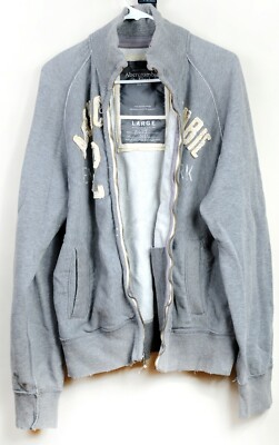 Abercrombie & Fitch RN 75654 Grunge Style full zip Jacket Gray