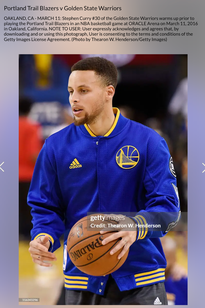 Golden State Warriors Adidas Jacket Warmup On-Court 15/16 NBA Blue