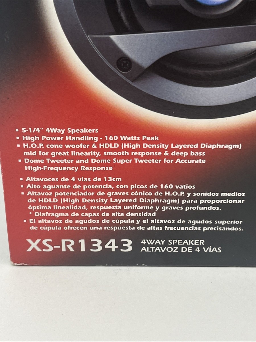NEW In Box Sony XPlod Car Stereo Speakers XS-R1343 4 Way 5-1/4