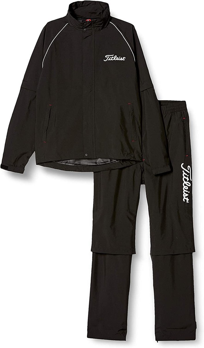 Titleist JAPAN Golf Stratch Rain Wear Jacket Pants set Black 2015