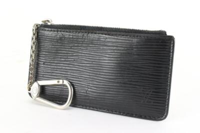 Louis Vuitton Black x Silver Epi Leather Key Pouch Pochette Cles