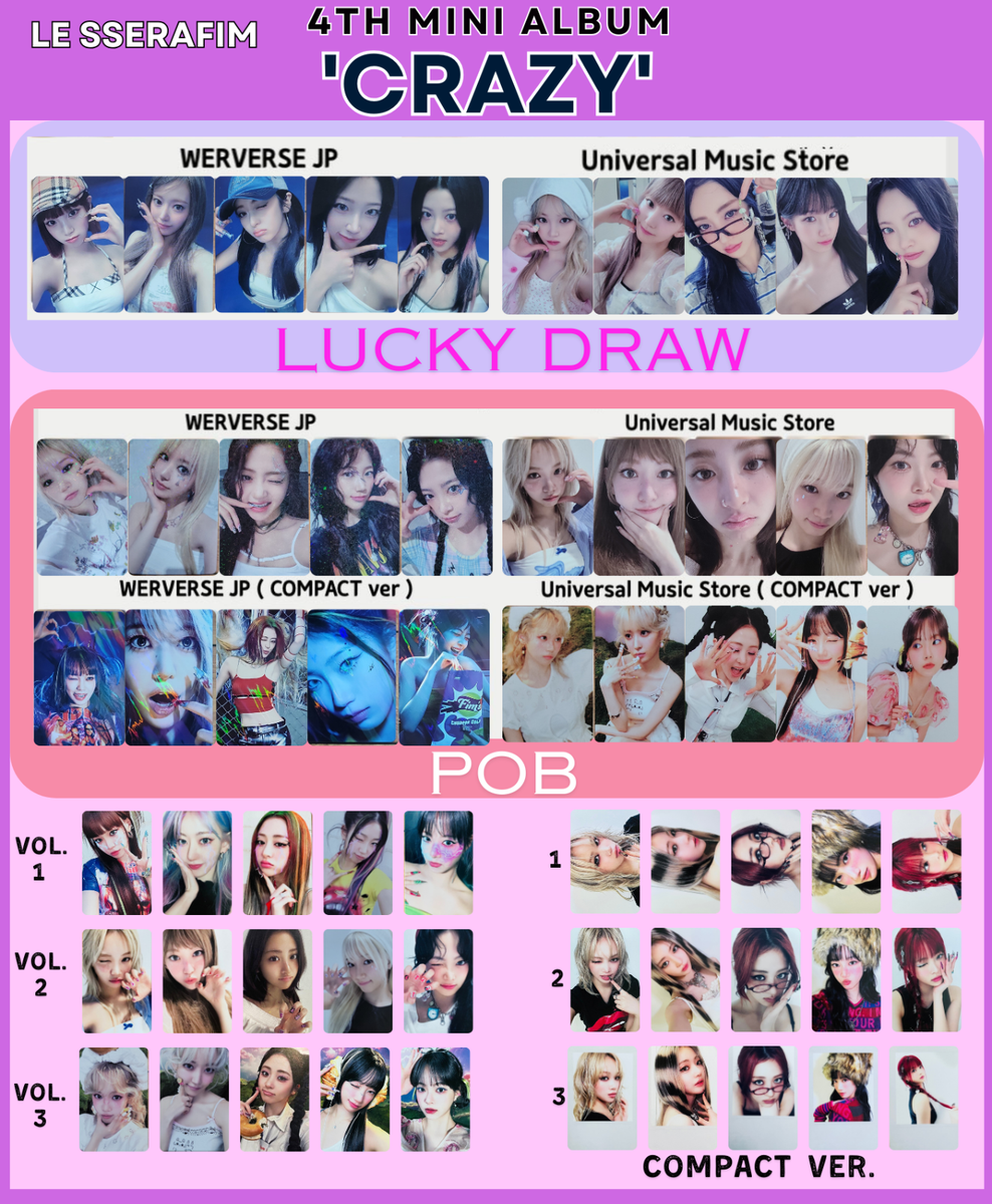LE SSERAFIM CRAZY 4th Mini Album Photocard JAPAN Lucky draw POB | eBay