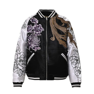 Sukajan Souvenir Jacket Japanese Pattern Embroidery Dragon Phoenix