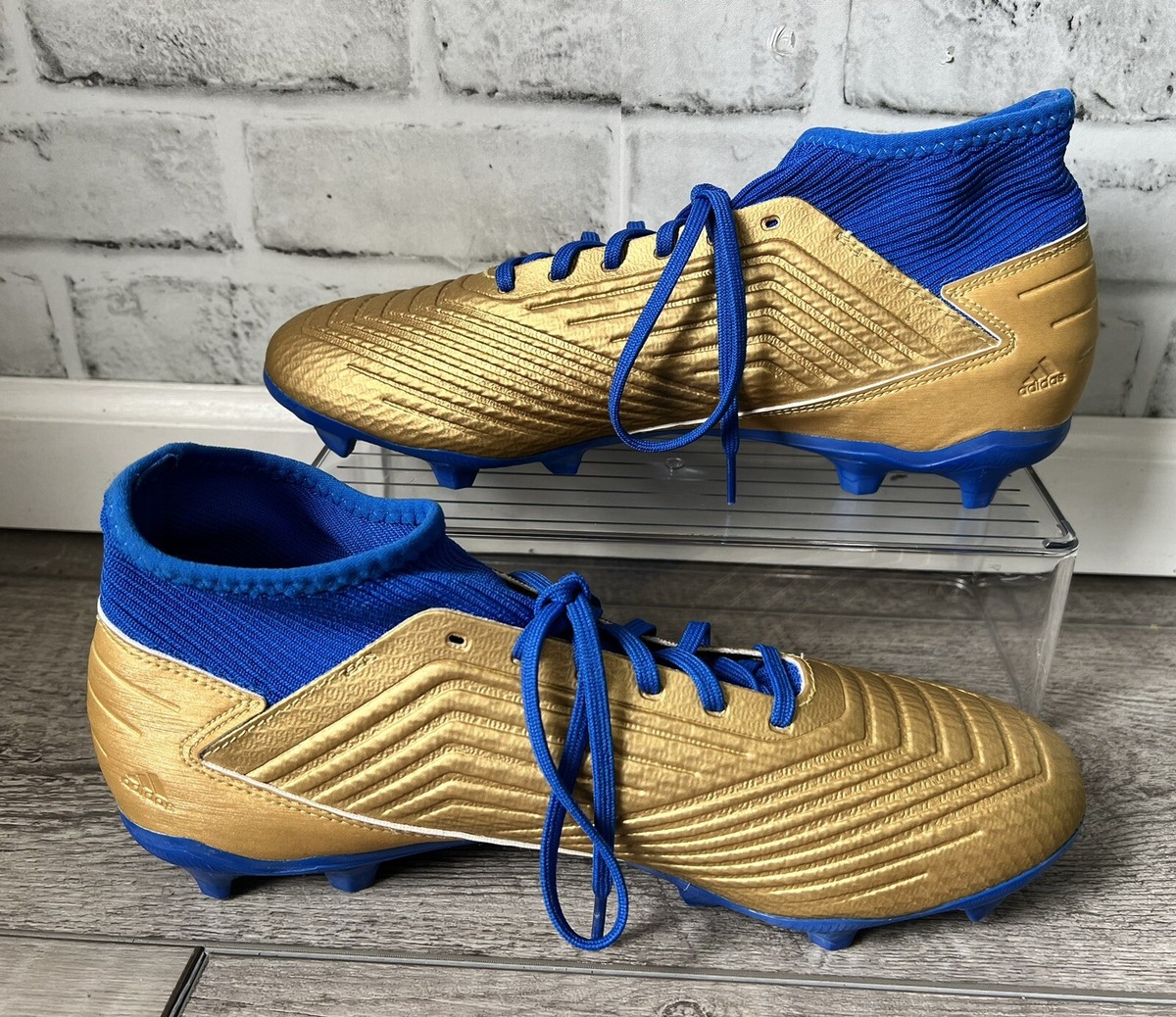 Adidas Predator 19.3 FG Soccer Cleats Men's 9.5 Gold Blue F35596