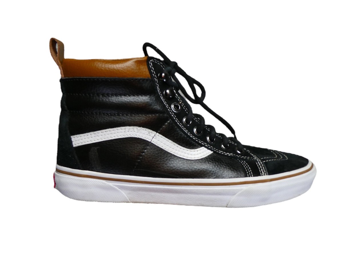 Vans Sk8-Hi Scotchgard 3M Black Leather Sherpa High Top Men Size