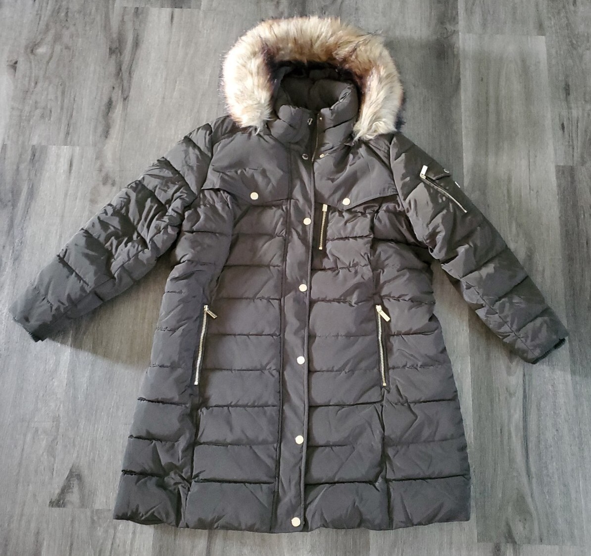 Michael Kors New Xxl Dark Green Quilted Puffer Long Jacket Coat