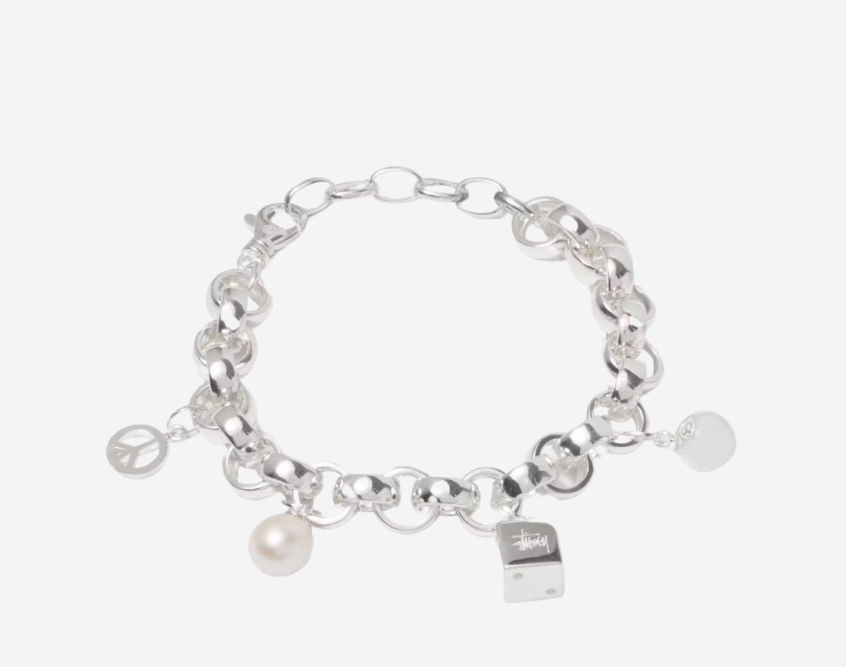 Stussy Icon Charm Bracelet Sterling Silver | Rare Streetwear