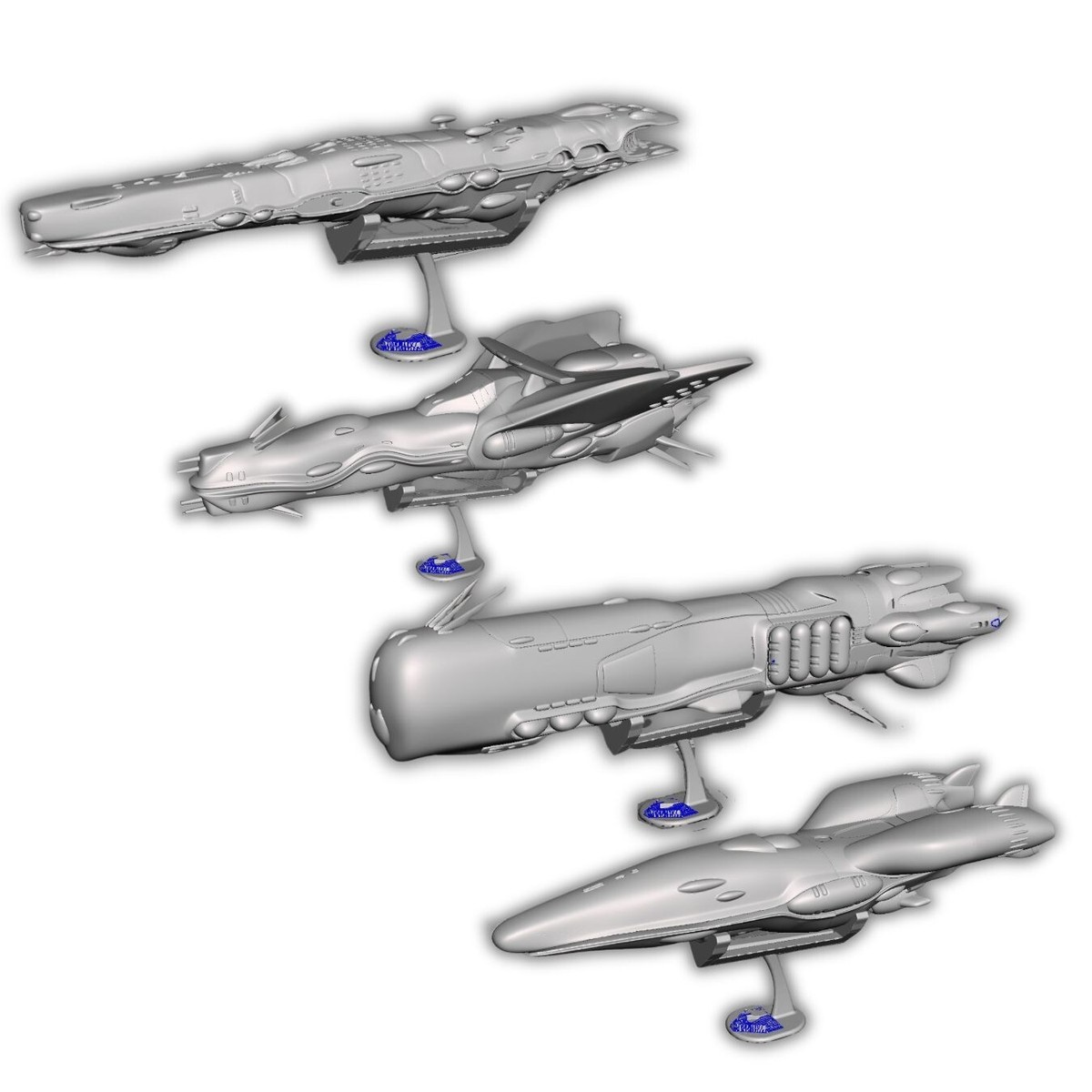 4 Zentraedi Ships Macross Robotech in 11.8in length Models Kits