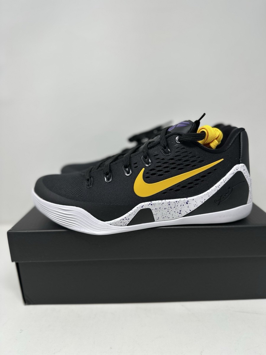 Size 7.5 NIKE KOBE 9 EM PROTO TB BLACK UNIVERSITY GOLD MENS