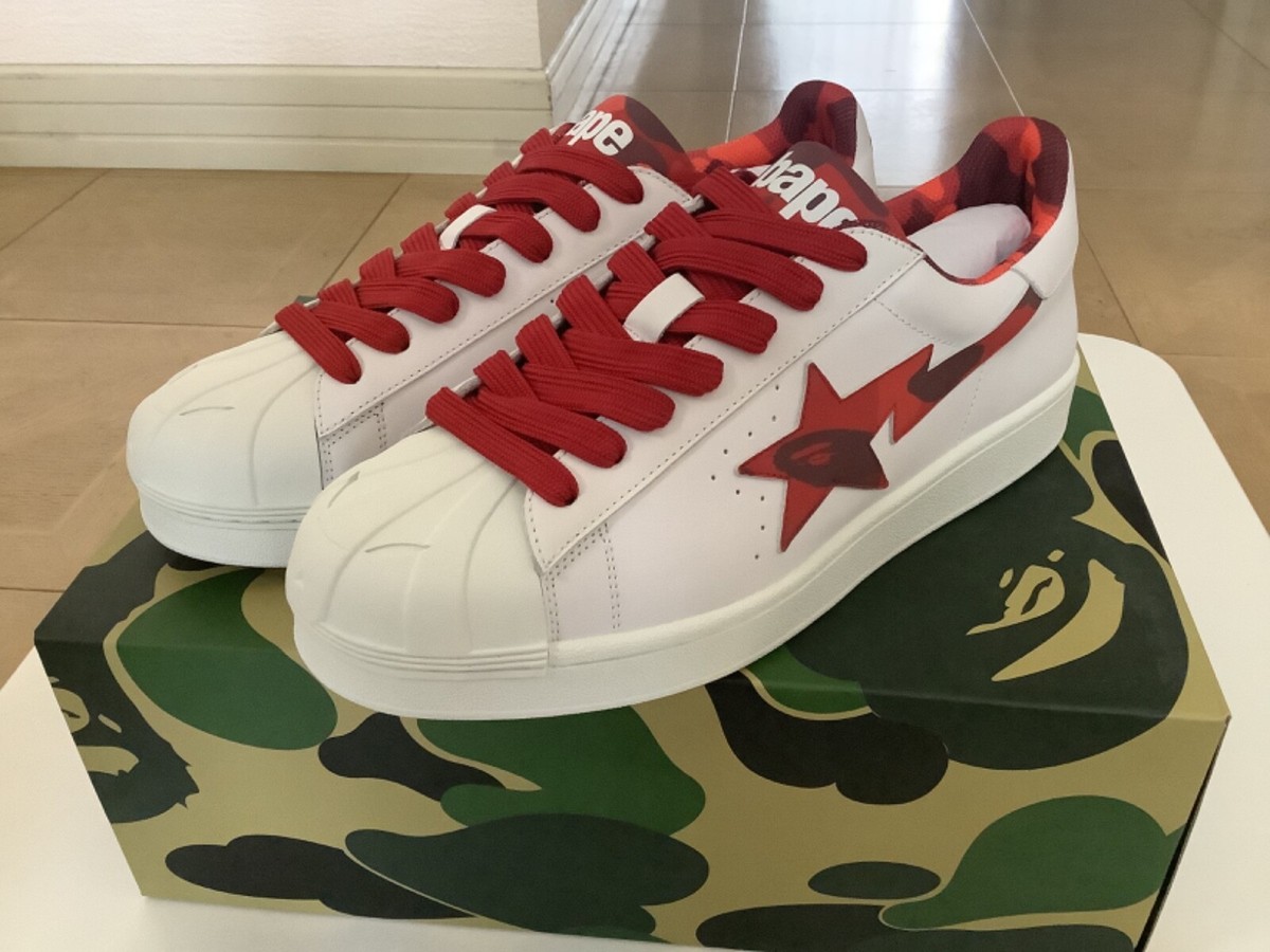 Authentic a bathing ape bape color camo skull sta men's US 11 red