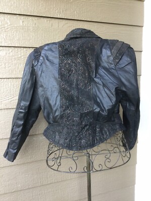 Vintage Paris Sport Club black leather paisley late 80's 90's