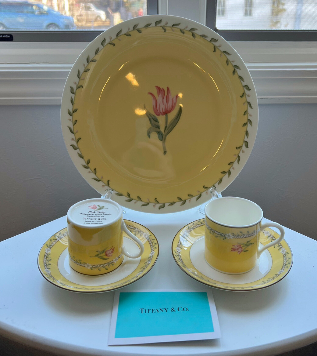 Tiffany & Co. Pink Tulip by Sybil Connolly Tea Saucer and Plate