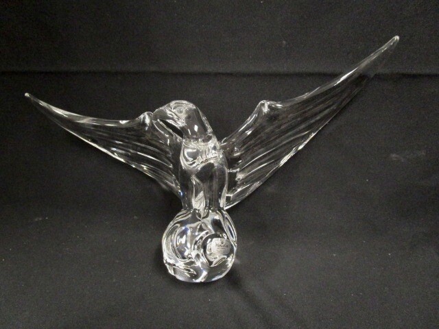 MARCOLIN ART CRYSTAL - LARGE - 24% LEAD CRYSTAL EAGLE - 15 INCH