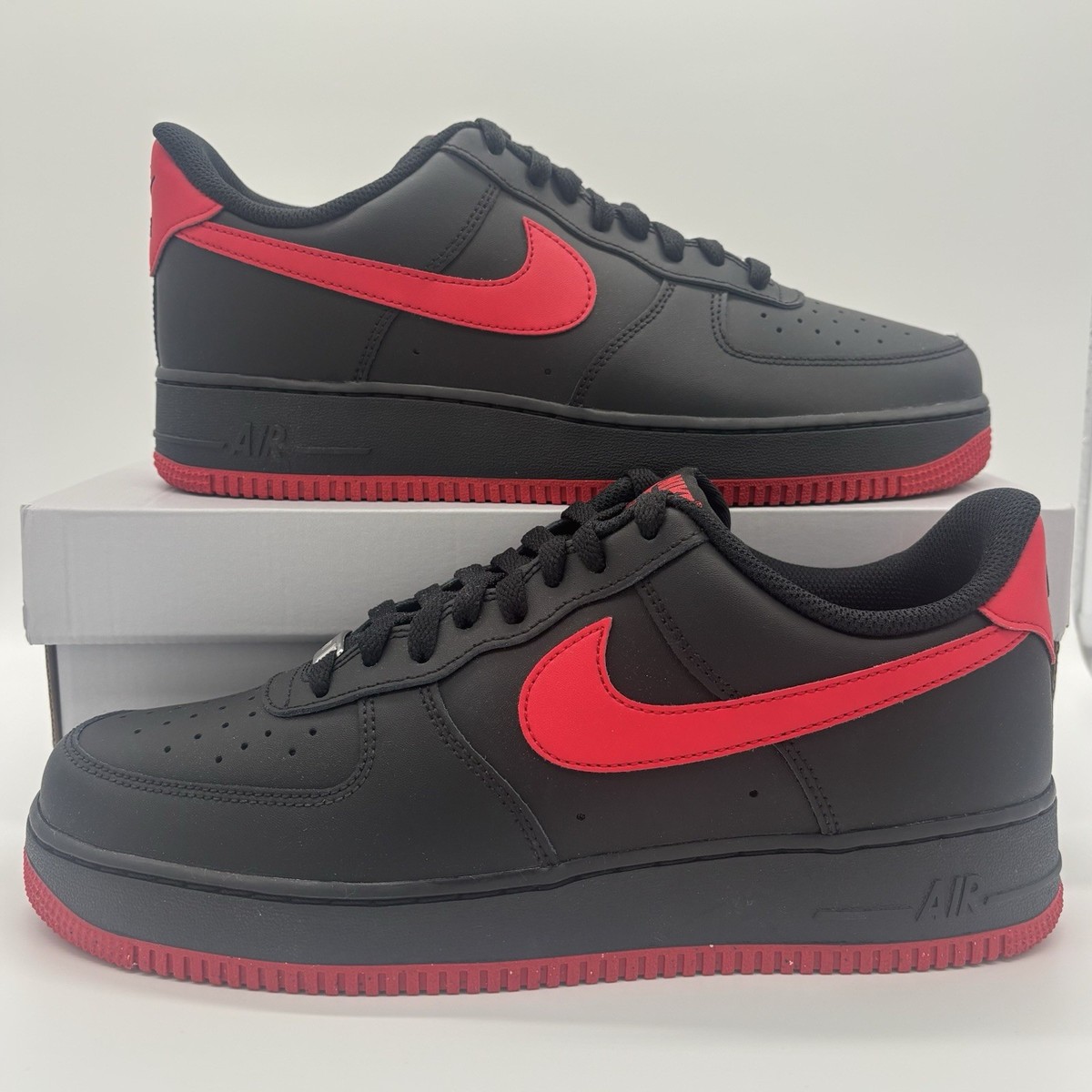 Nike Air Force 1 Low '07 LV8 Vamps Black Red Sneakers FJ4146-002