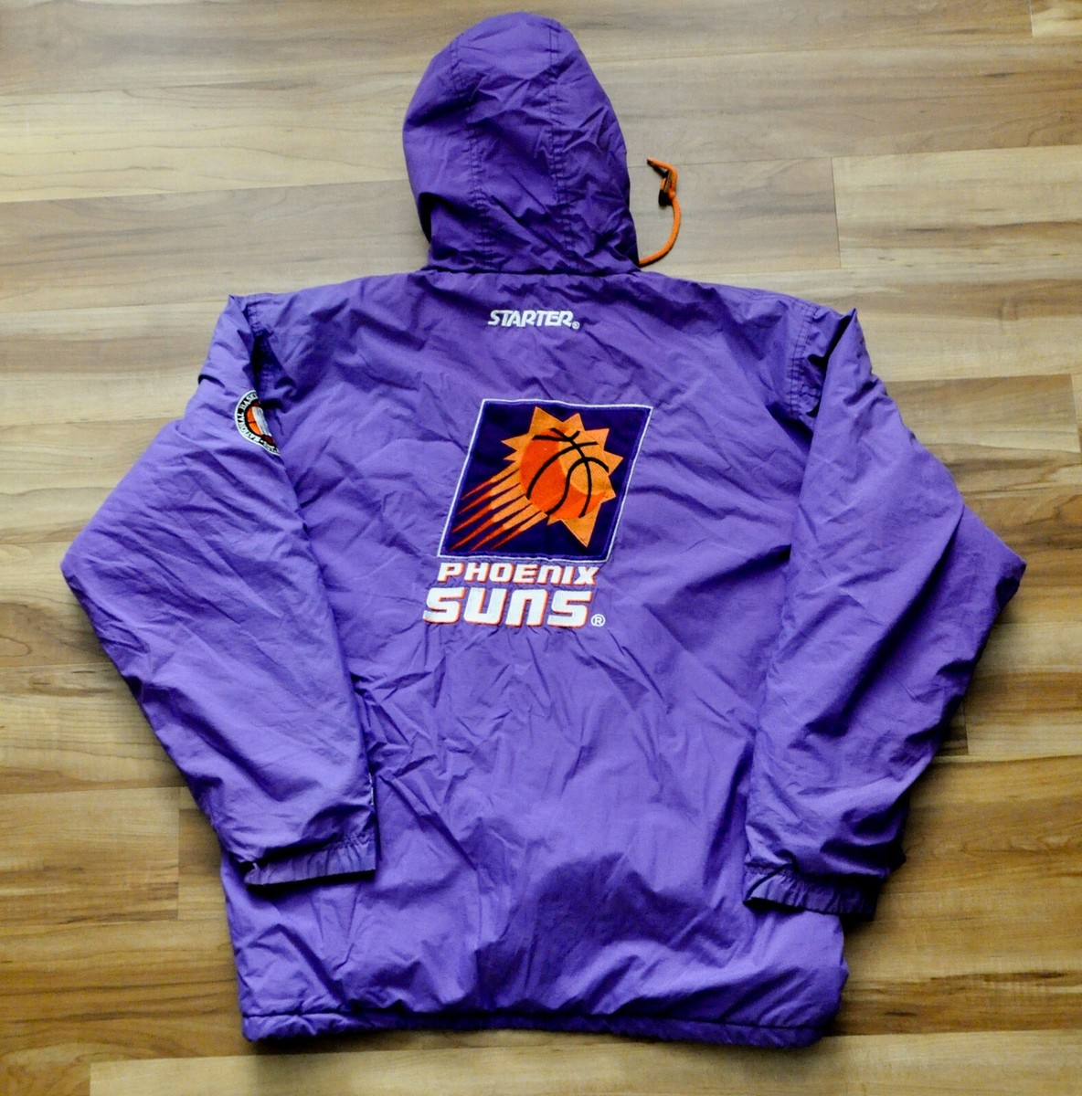 Phoenix Suns Starter Jacket Parka Sun Burst Purple Hood NBA