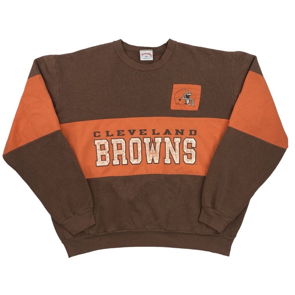 Vintage Cleveland Browns Nutmeg Mills Crewneck Color Block