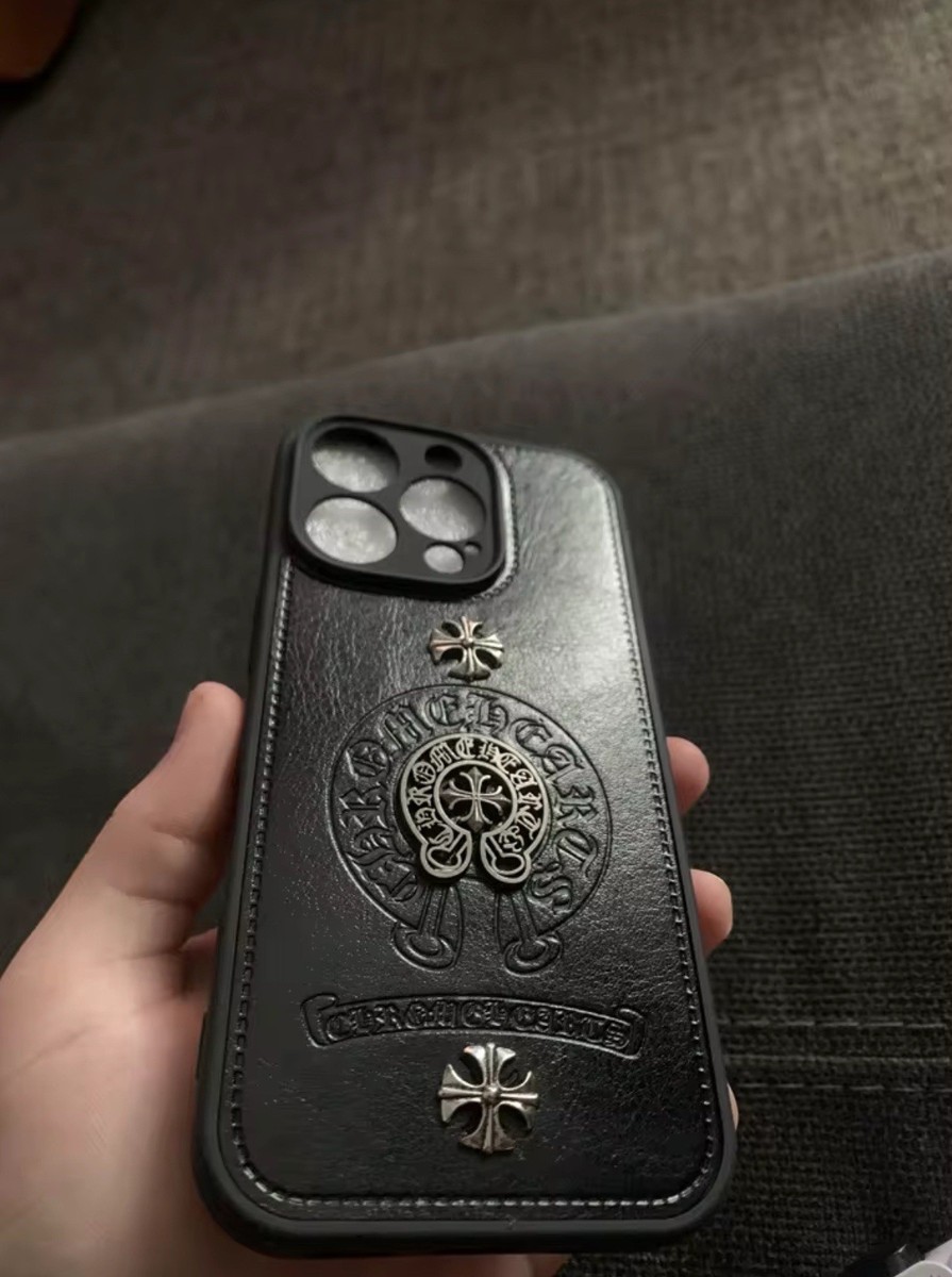 Chrome hearts Cross Leather Phone Case for Apple iphone 11/12/13