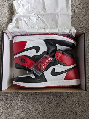 2016 Nike Air Jordan 1 Retro High OG Black Toe 555088-125 Size