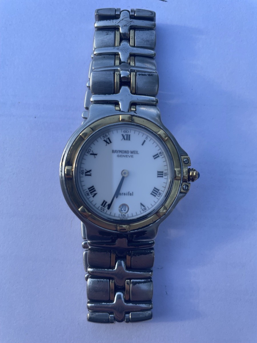 Vintage Raymond Weil Wrist Watch 9190 Parsifal 18k Gold and