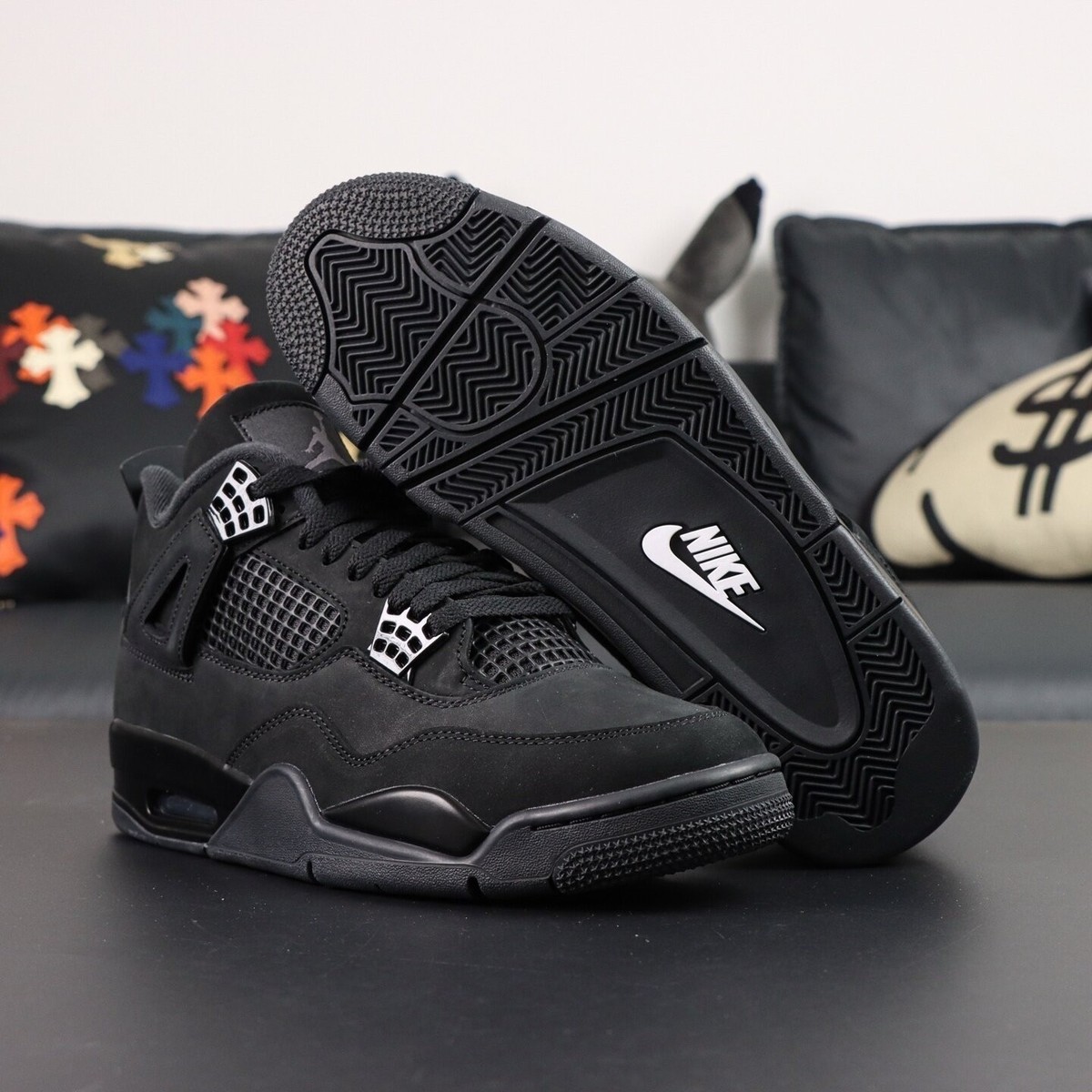 Size 10.5 - Air Jordan 4 Retro 2025 Black Cat for sale online | eBay