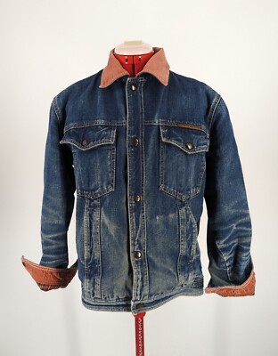 Yves Saint Laurent Vtg 80s Flannel Lined Corduroy Denim Chore