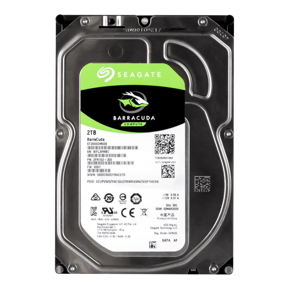 Seagate Barracuda 2TB, 3.5 inch, SATA 6gb/s, 256mb Cache Internal