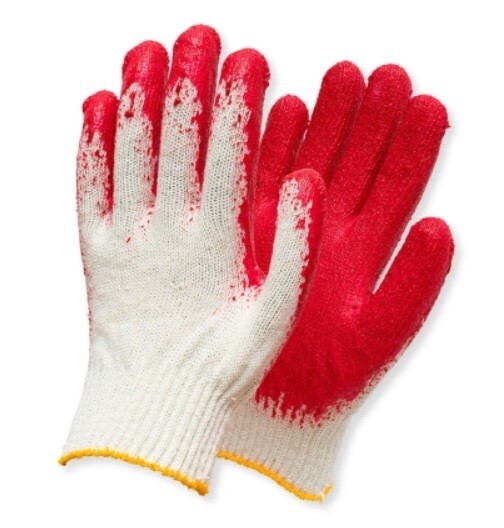 Latex Dipped Red Palm Gloves multiple purpose , korea work gloves