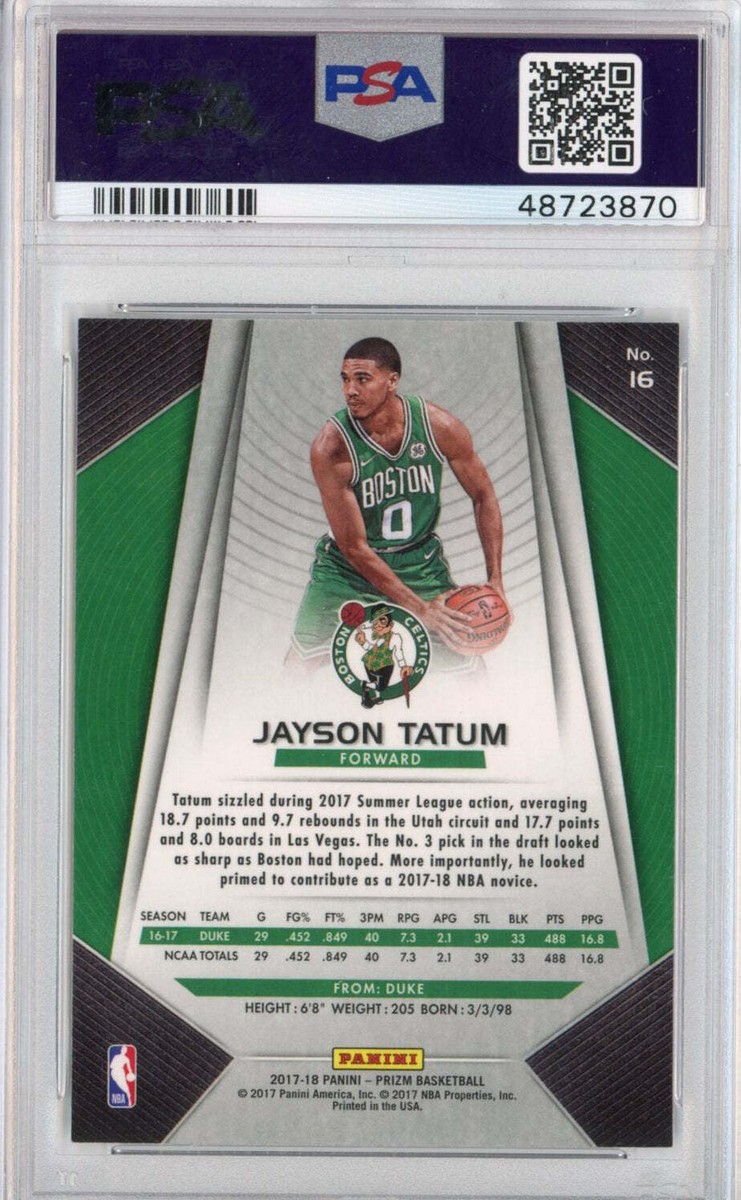 Graded 2017-18 Panini Prizm JAYSON TATUM #16 Rookie RC Basketball