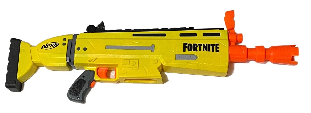 NERF Fortnite AR-L Elite Dart Blaster 2018 GOLD SCAR Gun HASBRO