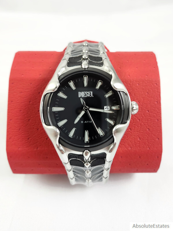 NEW Diesel Vert Limited Edition Black Silver Stainless Mens Watch