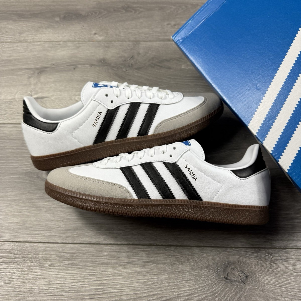 Adidas Samba Vegan 'White / Black / Gum Sole' - Size UK 12 / EU 47