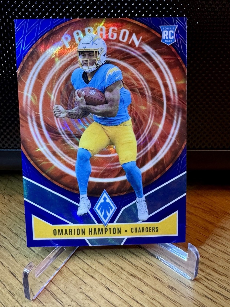 2025 Panini Phoenix Paragon #9 Omarion Hampton Blue /199 LA