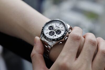 SEIKO Selection SBPY165 Solar Panda Chronograph Men's Watch White