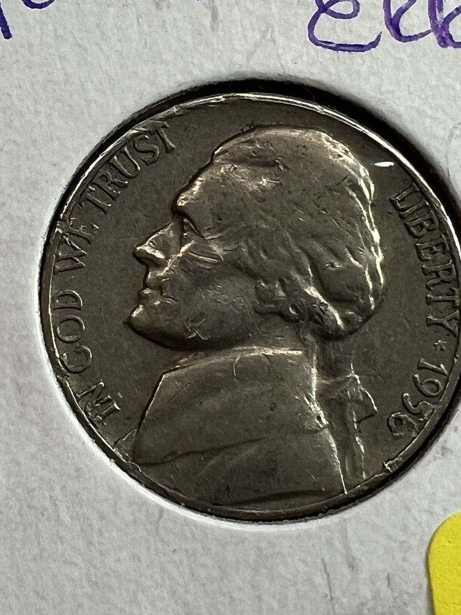 1956 Jefferson Nickel No Mint Mark Face Errors Collectible | eBay