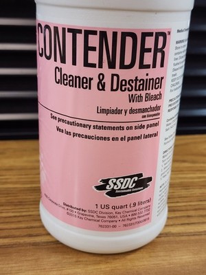 Contender 1114023 Cleaner and Destainer with Bleach - 1qt (Pack of