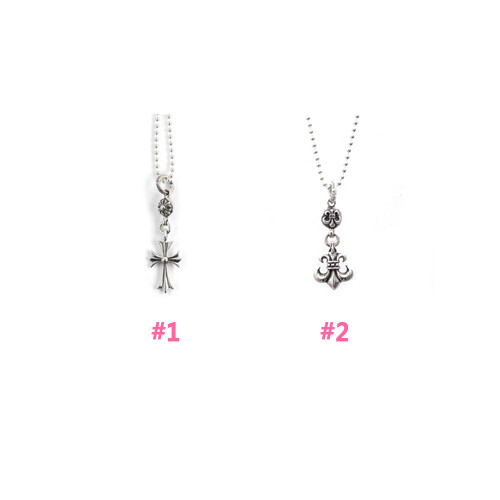 Authentic [Chrome Hearts] 1Ball Tiny CH Cross/1Ball BS Fleur Charm